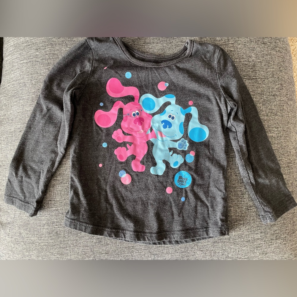 Jumping Beans Blue’s Clues and magenta girls long sleeve dark gray shirt 3t